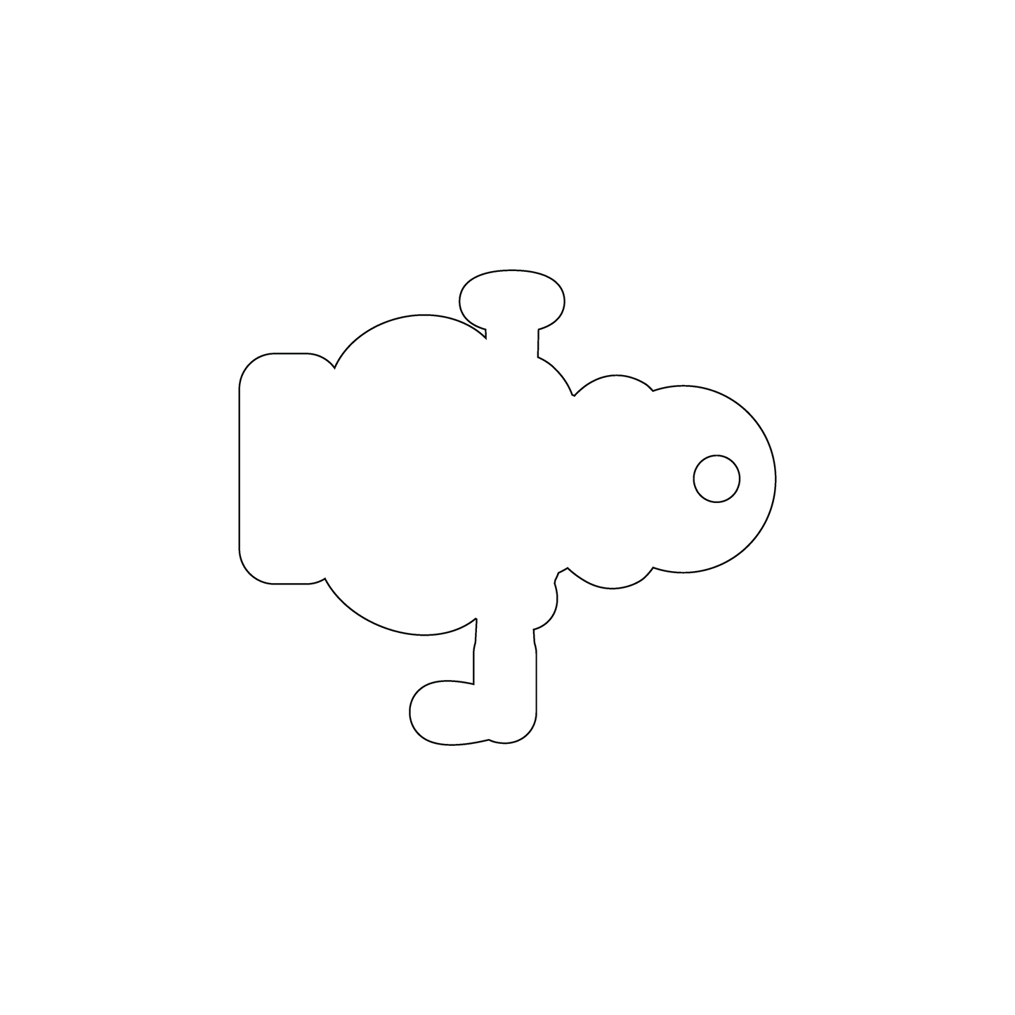Custom Plastic 2.1" x 2.6" Robot Shape Key Tags
