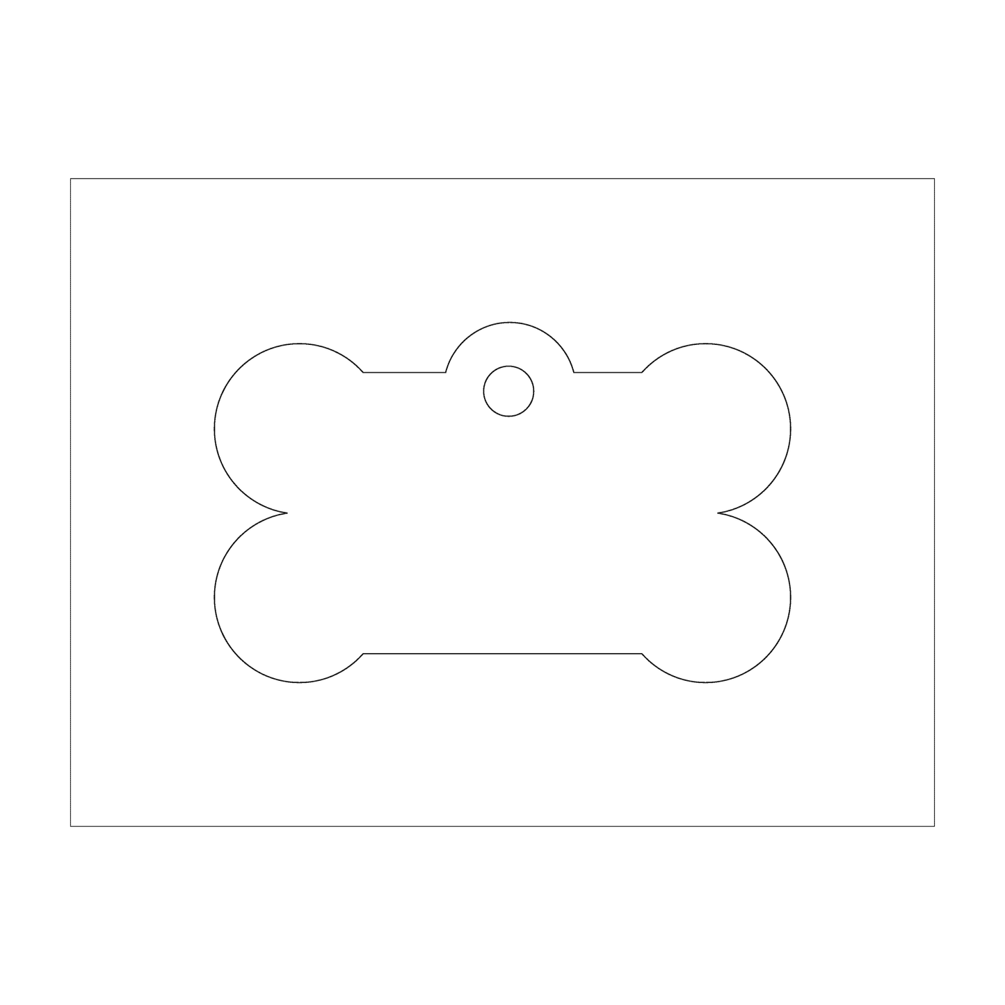 Custom Plastic 2" x 1.25" Extended Hole Bone Shape Key Tags