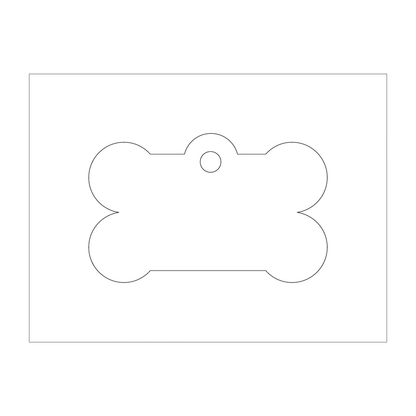 Custom Plastic 2" x 1.25" Extended Hole Bone Shape Key Tags