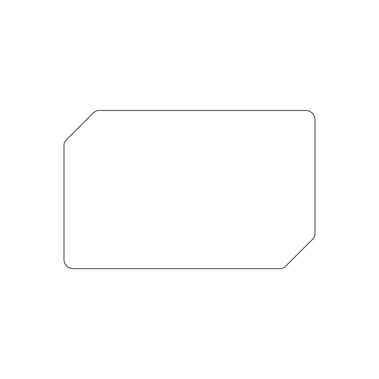 Custom Plastic 3.375" x 2.125" Two Clipped Corner Cards
