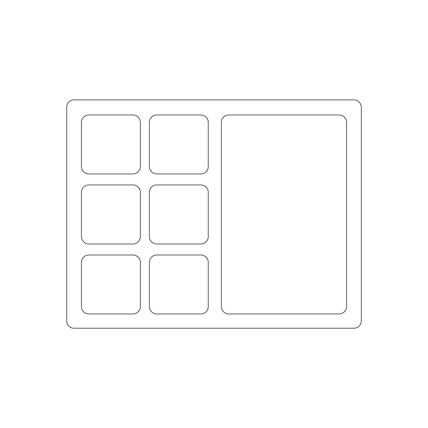 Custom Plastic 8" x 3.875" Punch-Out Card and 6 Small Square Cards Combo