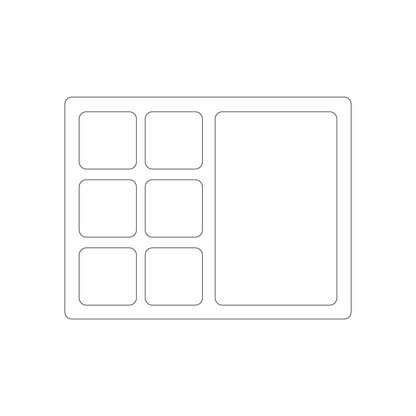 Custom Plastic 8" x 3.875" Punch-Out Card and 6 Small Square Cards Combo