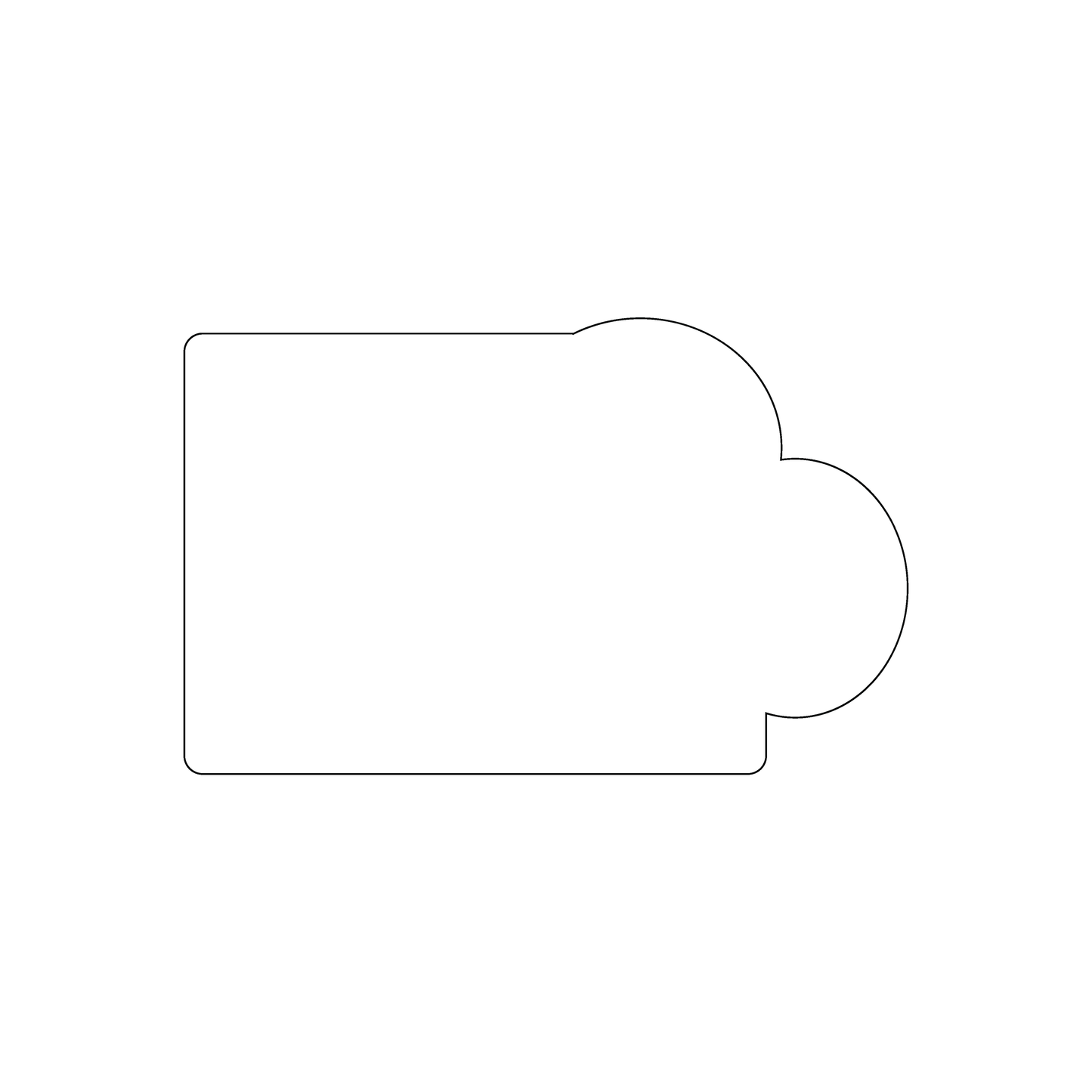 Custom Plastic 3.375" x 2.125" Cloud Corner Shape Cards