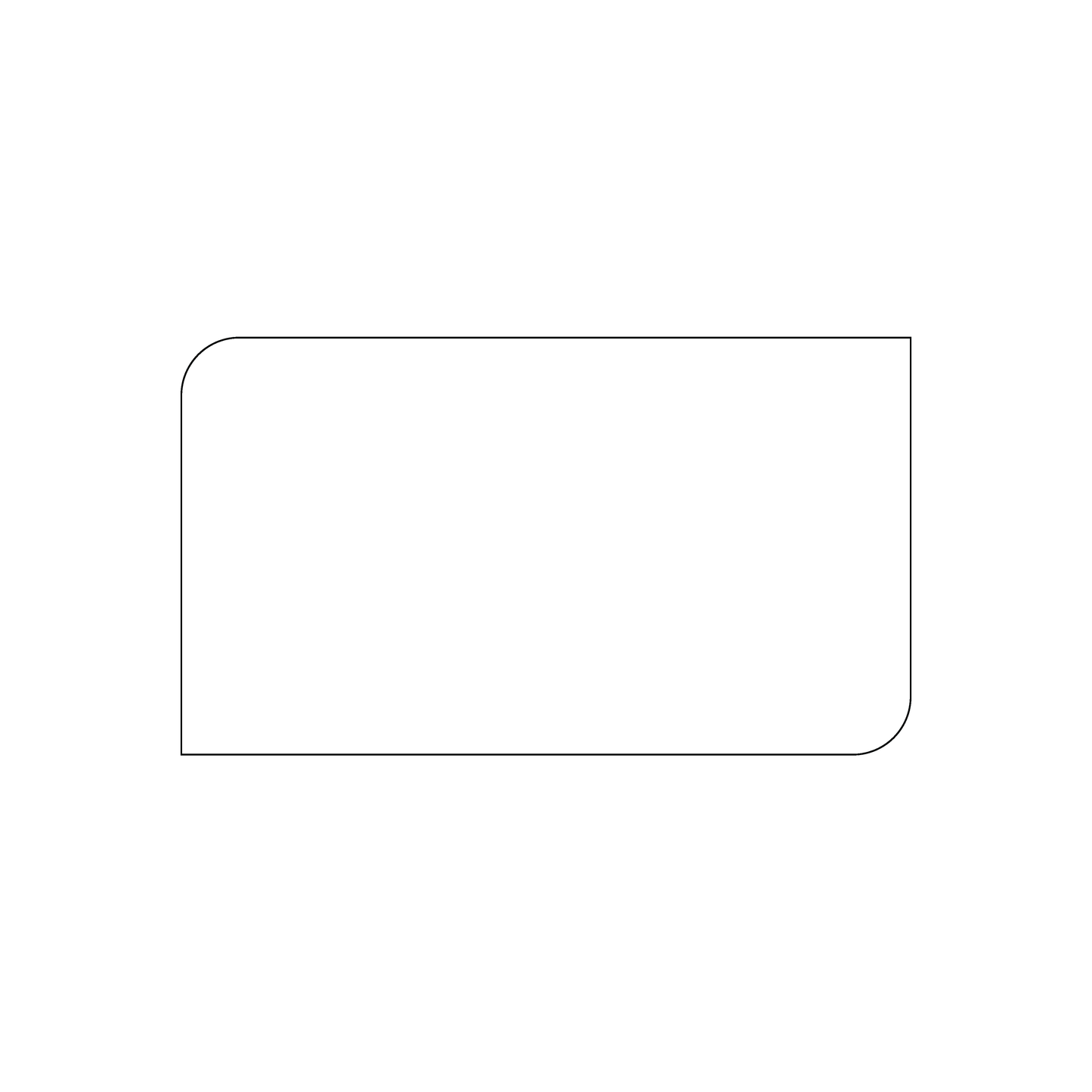 Custom Plastic 3.5" x 2" Two Rounded Corner & Two Square Corner Cards