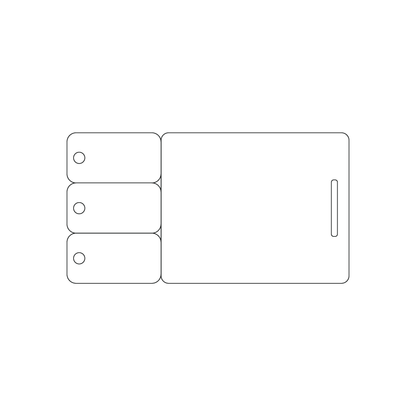 Custom Plastic 3.75" x 2" Badge and 3 Breakaway Key Tags Combo
