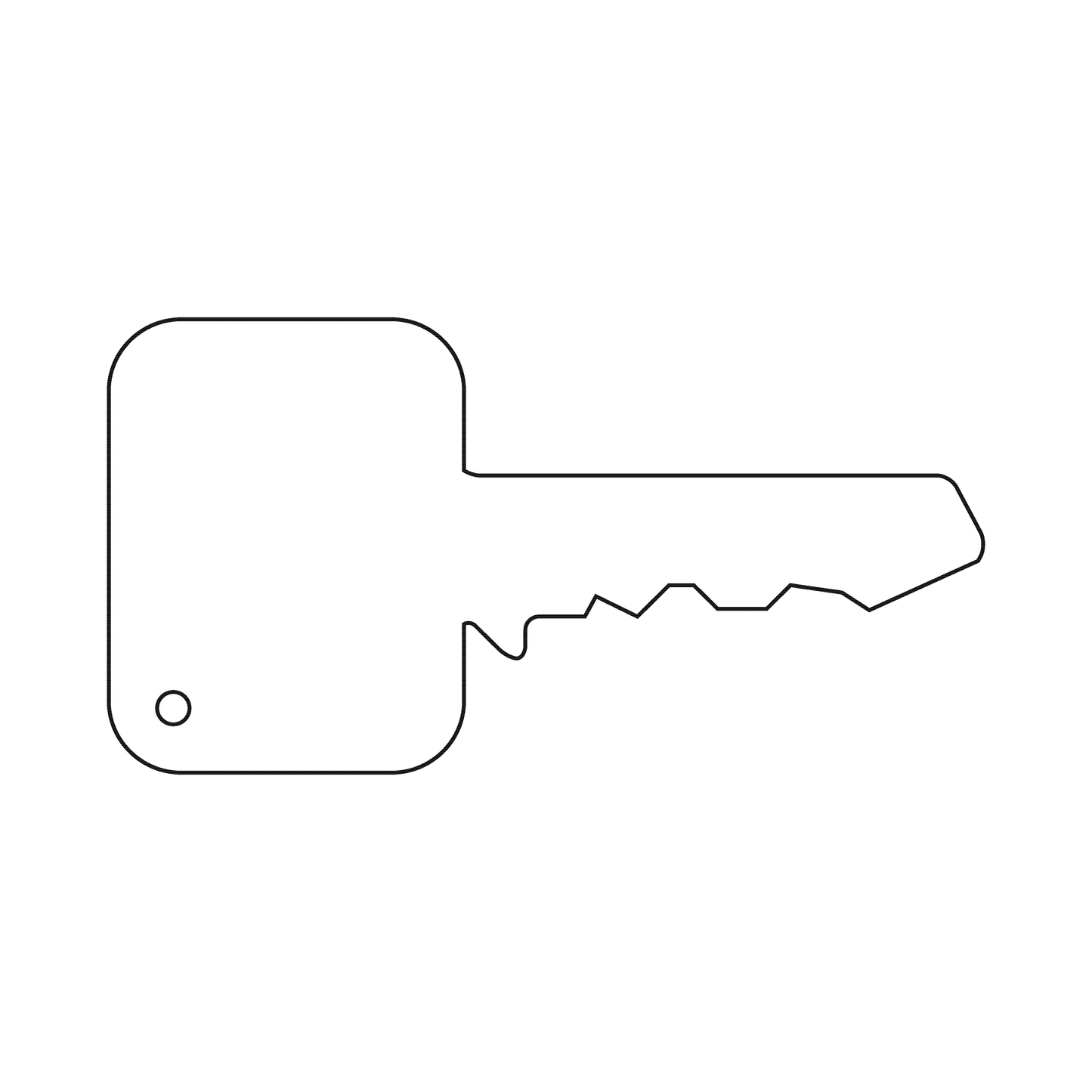 Custom Plastic 3.375" x 1.75" Key Shape Cards