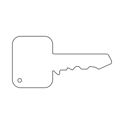 Custom Plastic 3.375" x 1.75" Key Shape Cards