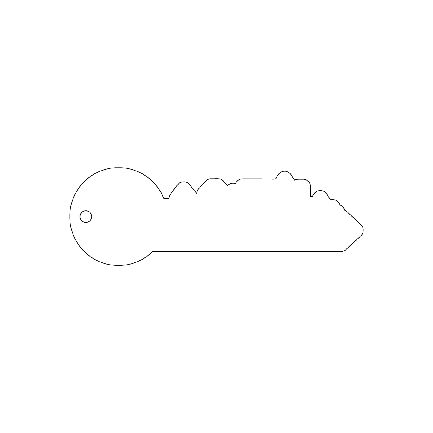 Custom Plastic 3.71" x 1.25" Key Shape Key Tags