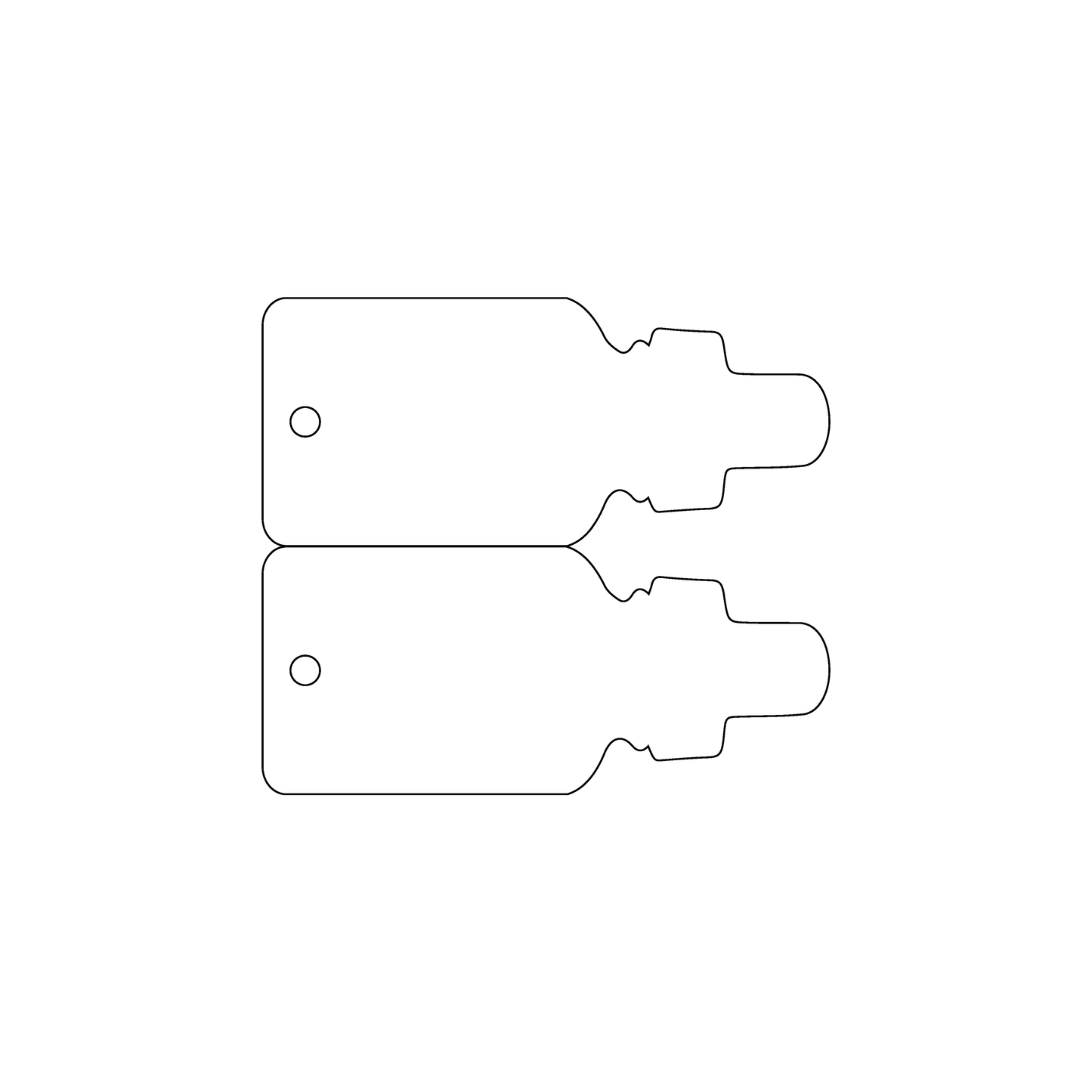 Custom Plastic 2.4" x 2.1" Breakaway Two Eye Dropper Key Tag Combo