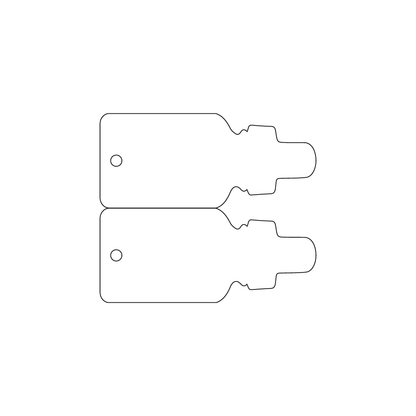 Custom Plastic 2.4" x 2.1" Breakaway Two Eye Dropper Key Tag Combo