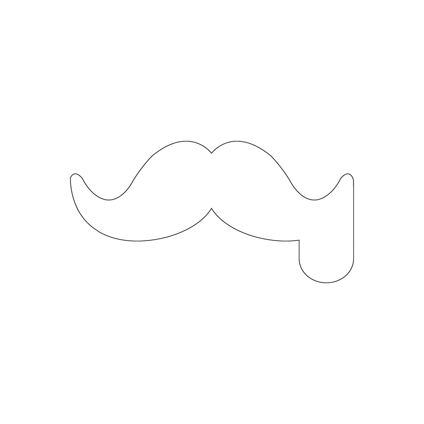 Custom Plastic 3.5" x 1.75" Mustache Shape Cards
