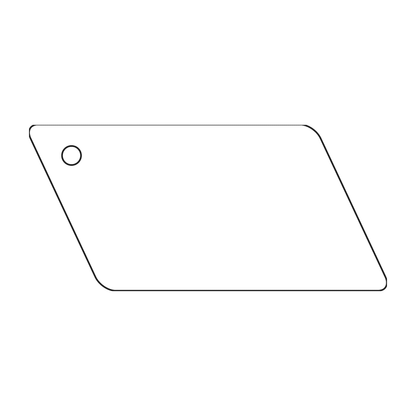 Custom Plastic 3.5" x 1.625" Parrallelogram Key Tags