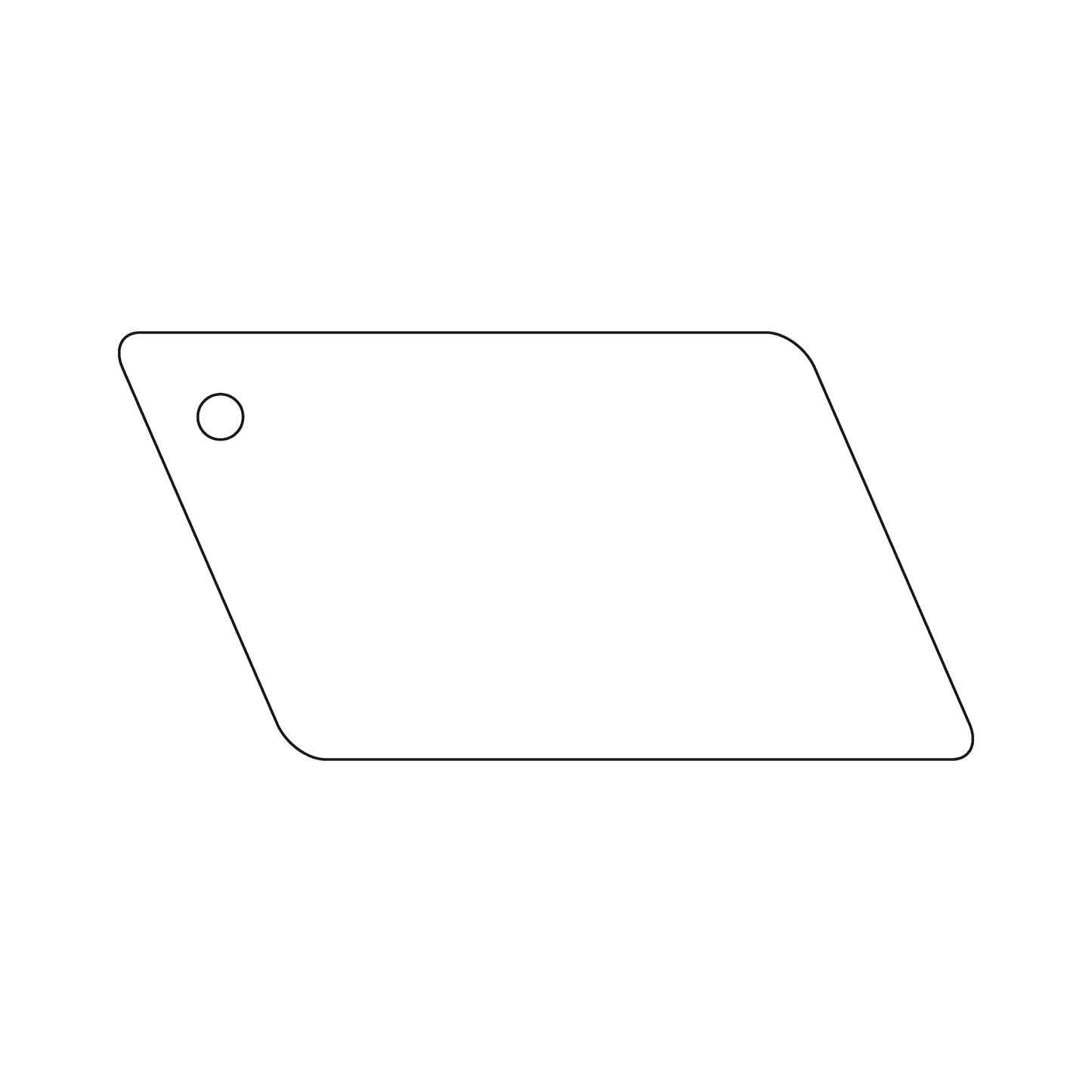 Custom Plastic 2.5" x 1.25" Parallelogram Key Tags