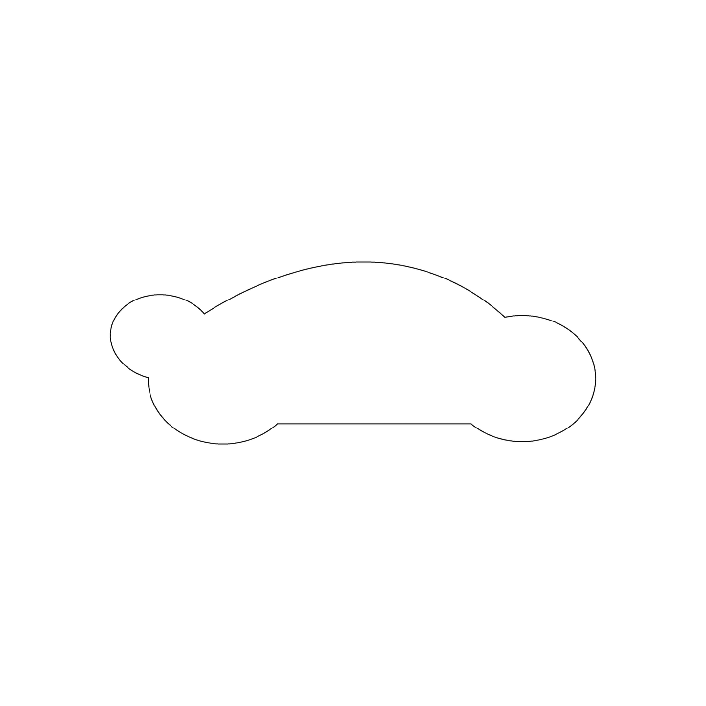 Custom Plastic 4" x 1.25" Car Shape Cards