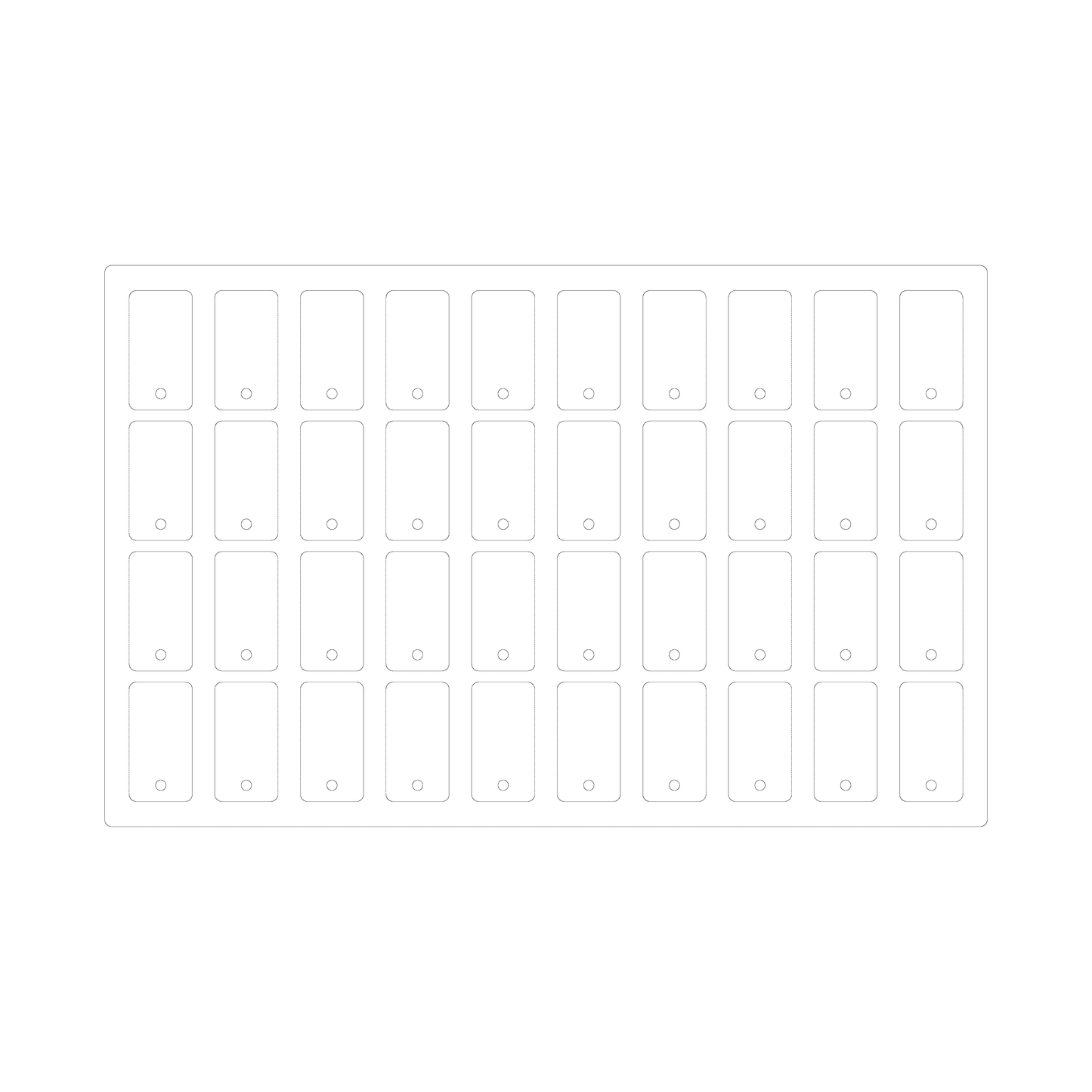 Custom Plastic 40 Punch-Out Key Tag Sheet