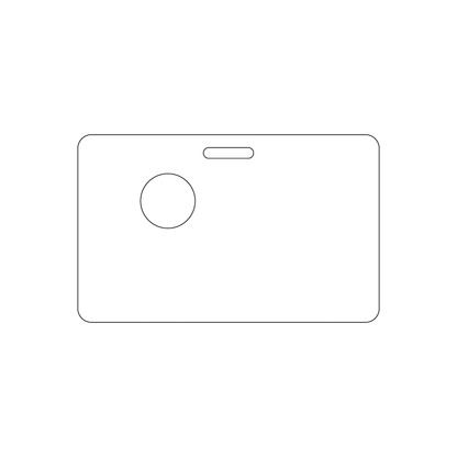 Custom Plastic 3.3125" x 2.062" Horizontal Badges with Punch-Out Hole