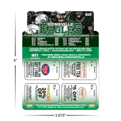 EMI Fundraising Punch Out Combo Card with Four Key Tags