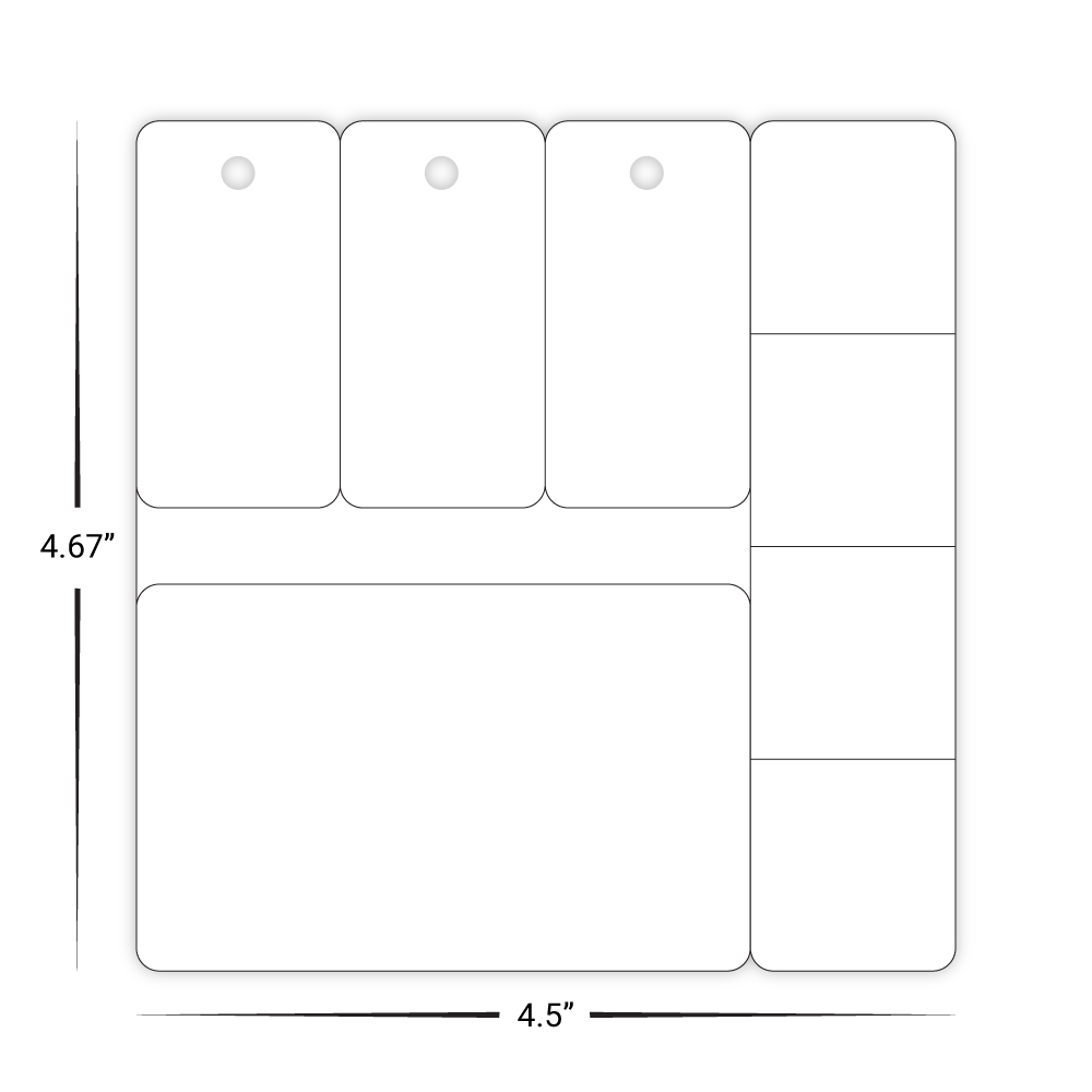 EMI Fundraising Punch Out Combo Card with Three Key Tags and Four Breakaways