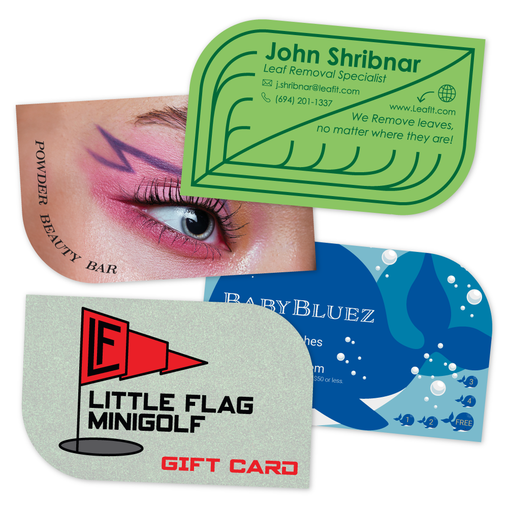 Custom Plastic 3.375" x 2.125" Leaf Cards