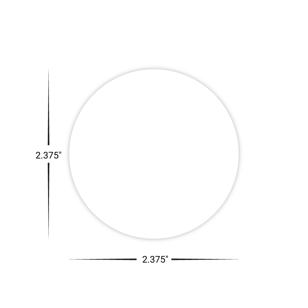 Custom Plastic 2.375" x 2.375" Circle Cards