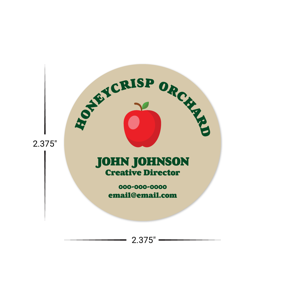Custom Plastic 2.375" x 2.375" Circle Cards