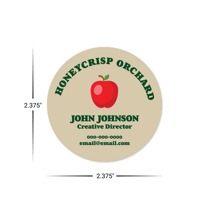 Custom Plastic 2.375" x 2.375" Circle Cards