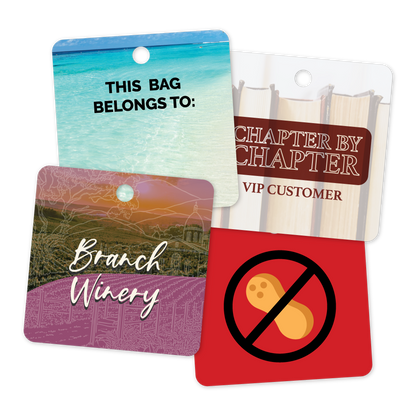Custom Plastic 2.5" x 2.5" Square Tags