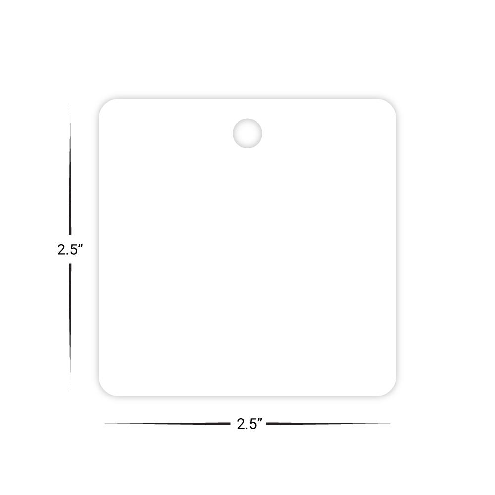 Custom Plastic 2.5" x 2.5" Square Tags