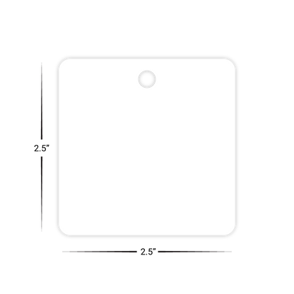Custom Plastic 2.5" x 2.5" Square Tags