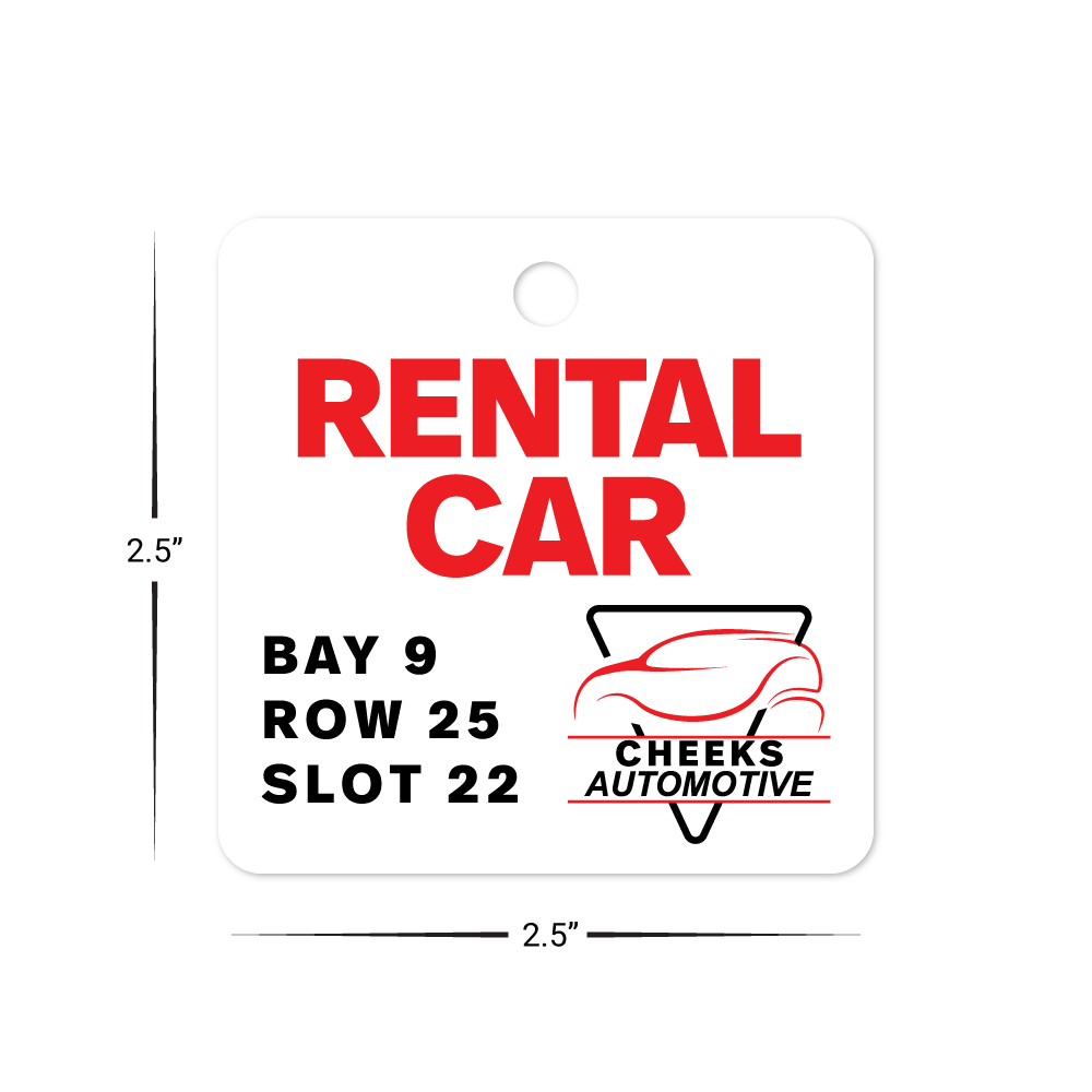 Custom Plastic 2.5" x 2.5" Square Tags