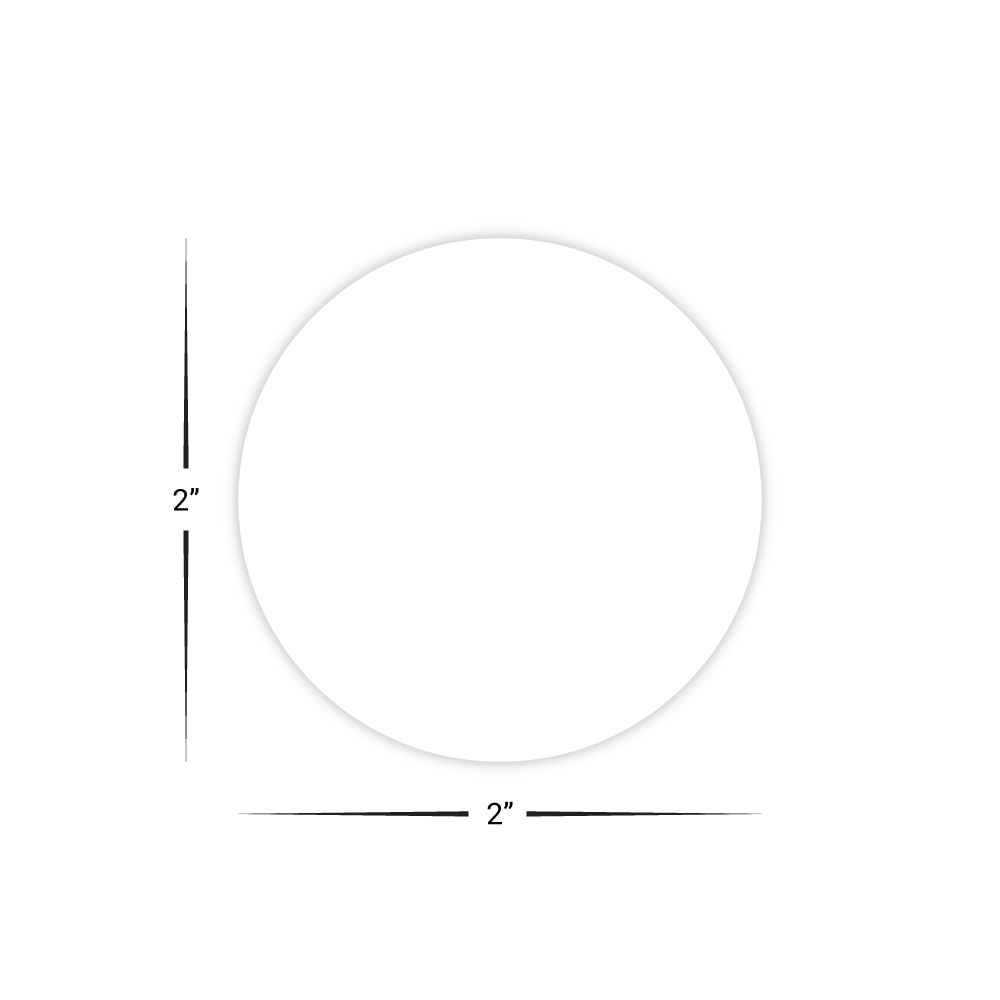 Custom Plastic 2" x 2" Circle Cards