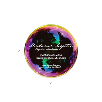 Custom Plastic 2" x 2" Circle Cards