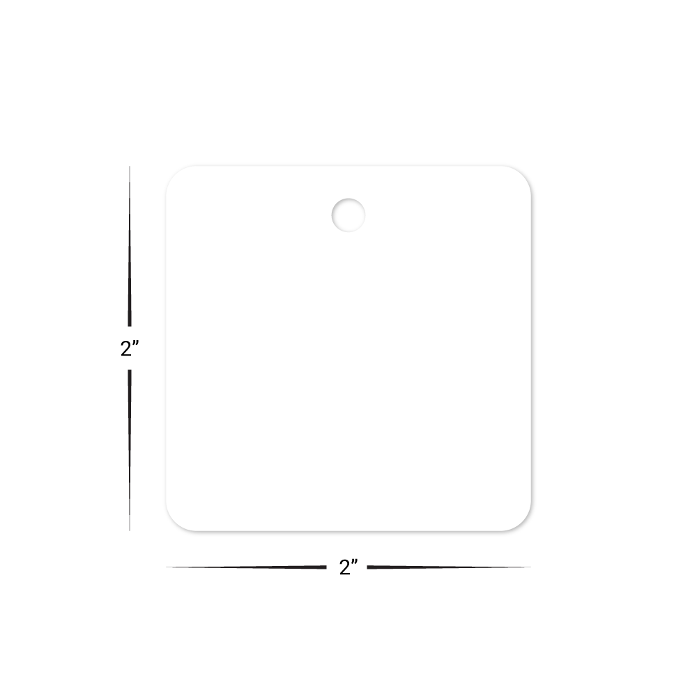 Custom Plastic 2" x 2" Square Key Tags