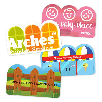 Custom Plastic 3.5" x 2" 3 Bump Shape Cards