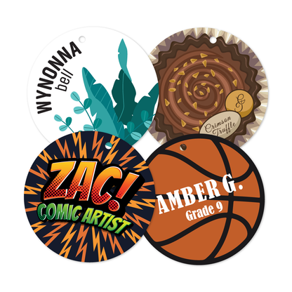 Custom Plastic 3.5" x 3.5" Circle Tags