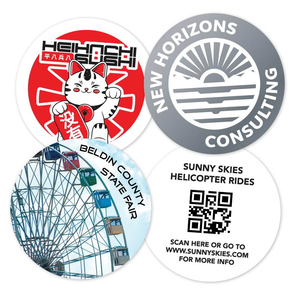 Custom Plastic 3.5" x 3.5" Circle Cards
