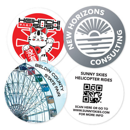 Custom Plastic 3.5" x 3.5" Circle Cards