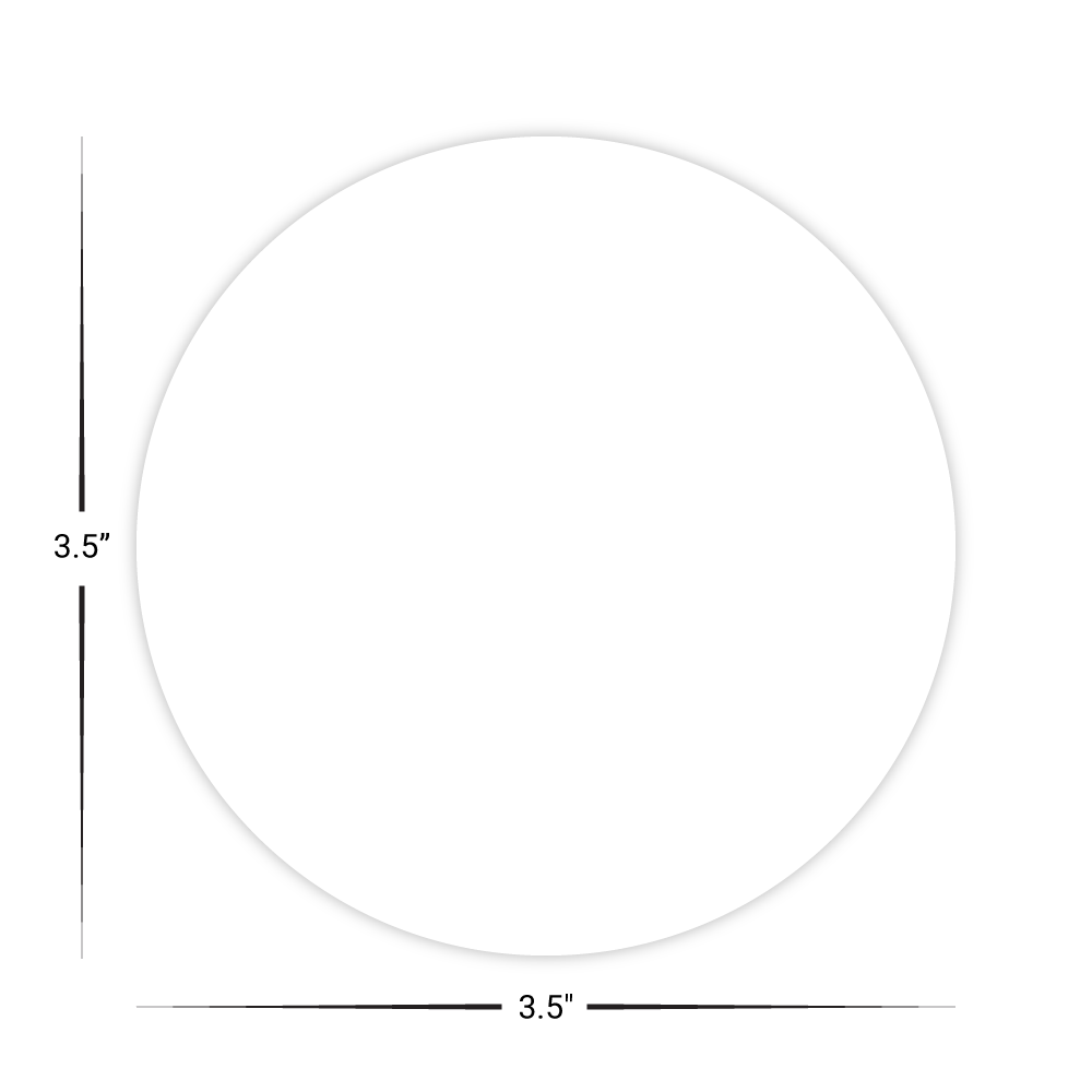 Custom Plastic 3.5" x 3.5" Circle Cards