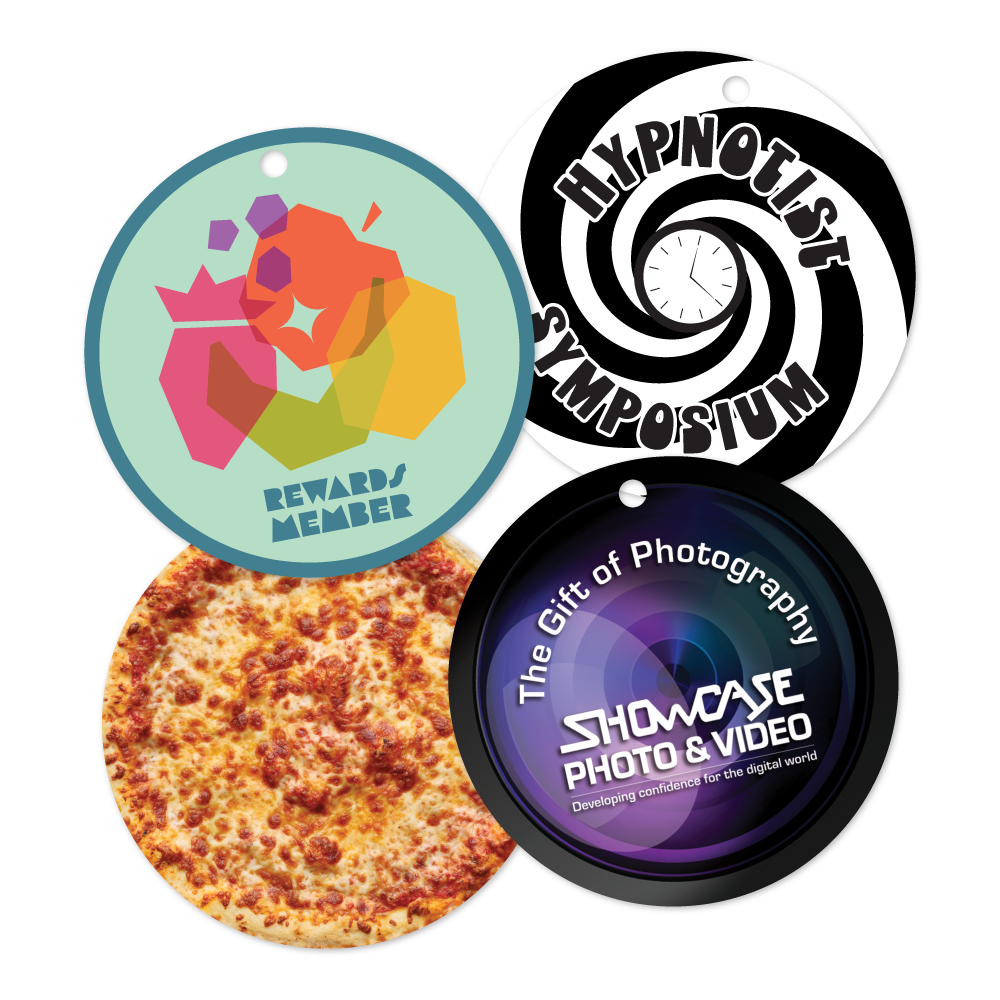 Custom Plastic 3" x 3" Round Tags