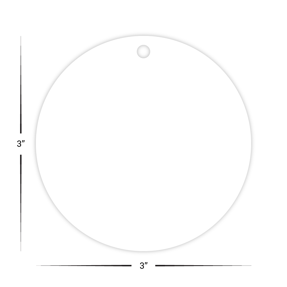 Custom Plastic 3" x 3" Round Tags