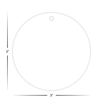 Custom Plastic 3" x 3" Round Tags