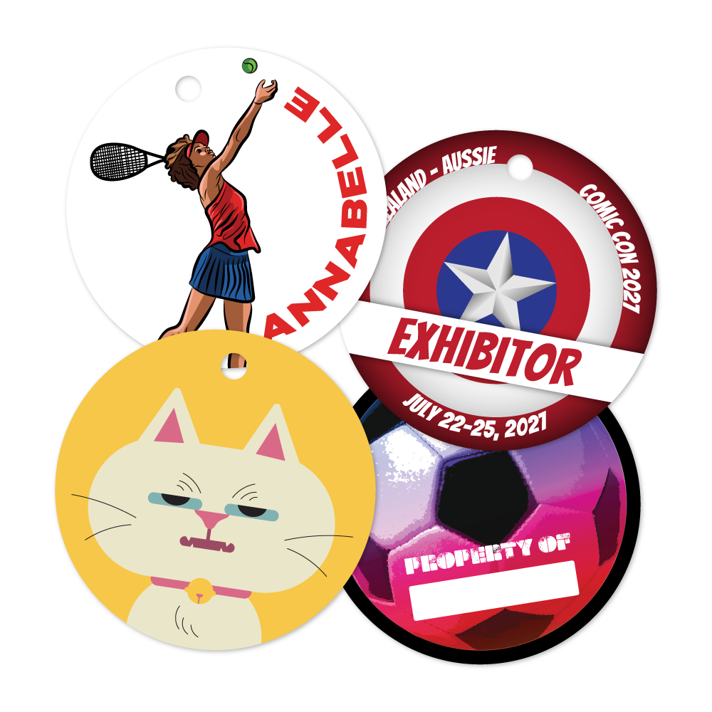 Custom Plastic 3" x 3" Round Tags with Large Hole