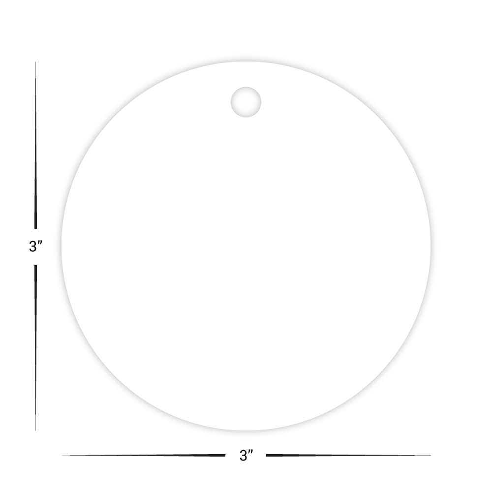Custom Plastic 3" x 3" Round Tags with Large Hole