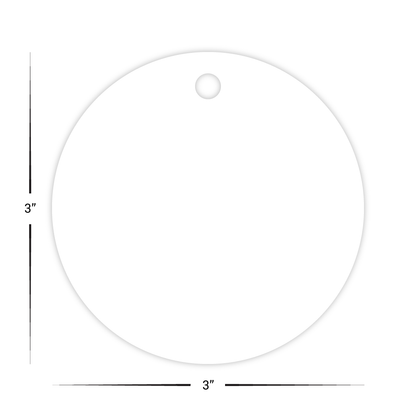 Custom Plastic 3" x 3" Round Tags with Large Hole