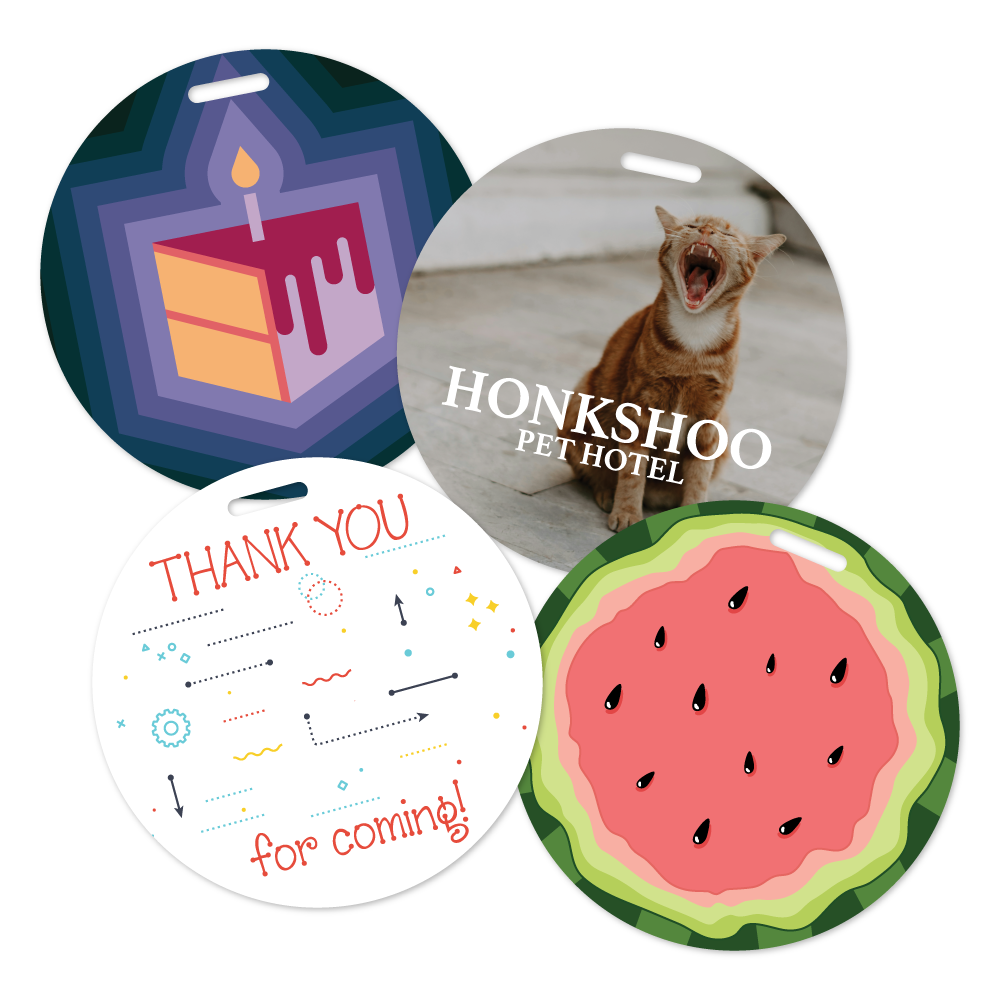 Custom Plastic 3" x 3" Circle Badges