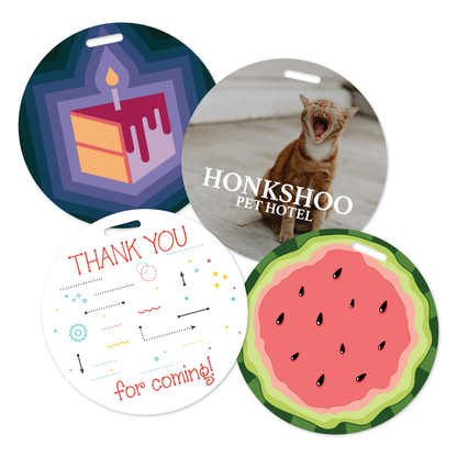 Custom Plastic 3" x 3" Circle Badges