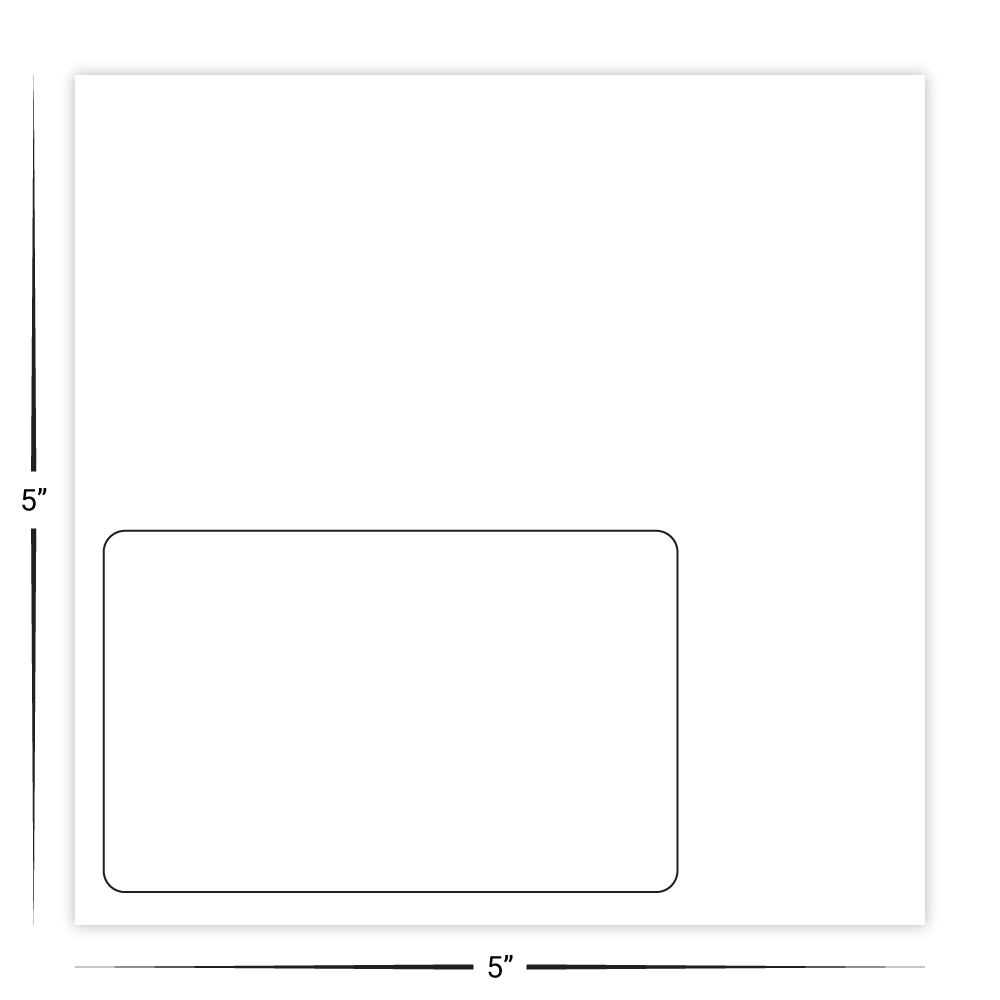 Custom Plastic 5" x 5" Square with Punch-Out Card
