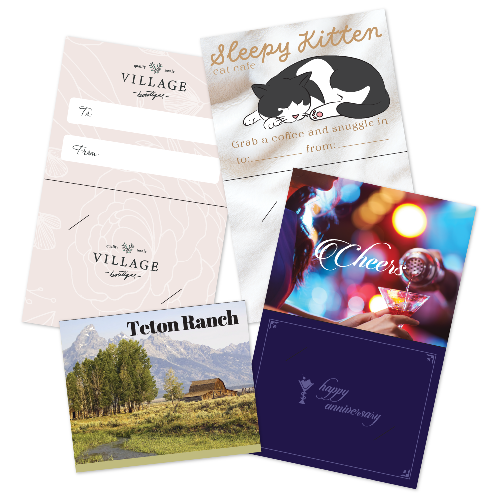 Custom Paper Tall Gift Card Holders