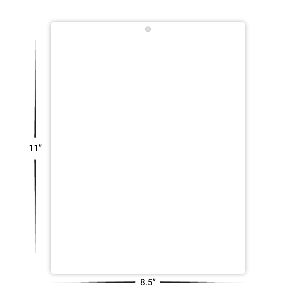 Custom Plastic 8.5" x 11" A4 Size with Hole