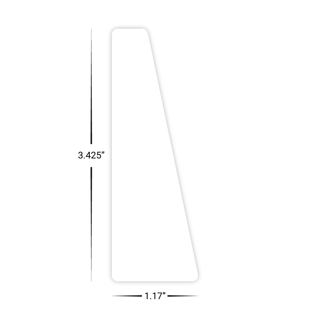 Custom Plastic 3.425" x 1.17" Angled Card